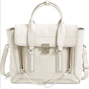 3.1 Phillip Lim Medium Textured Pashli Satchel Off White/Cream/White